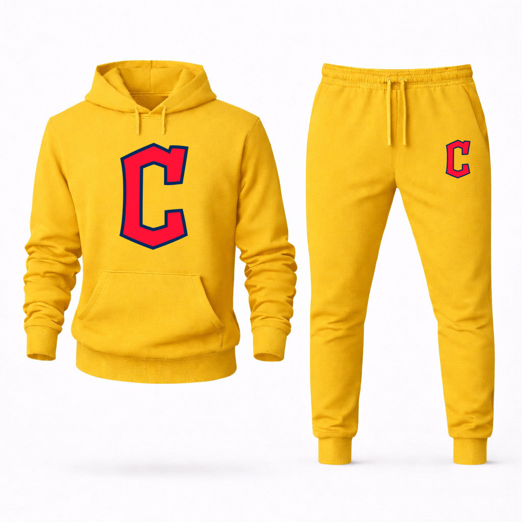 Cleveland Guardians Hoodie and Joggers Set - Yellow