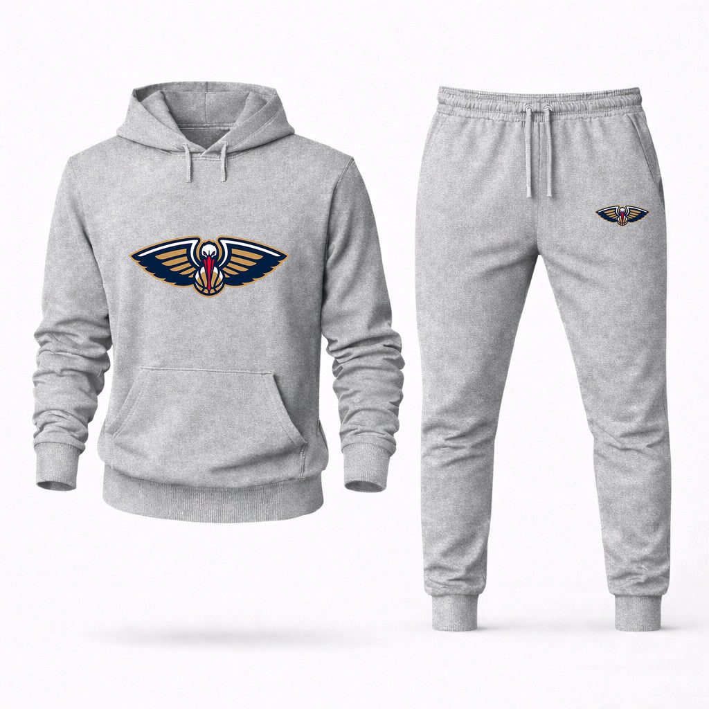 New Orleans Pelicans Hoodie and Joggers Set - Grey