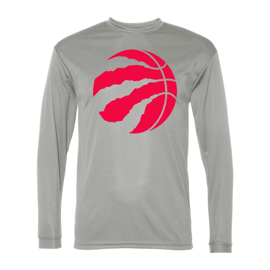 Men's Toronto Raptors Polyester Long Sleeve T-Shirt - Silver