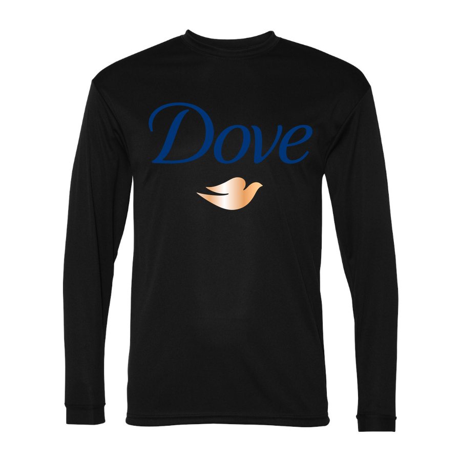 Men's Dove Polyester Long Sleeve T-Shirt - Black
