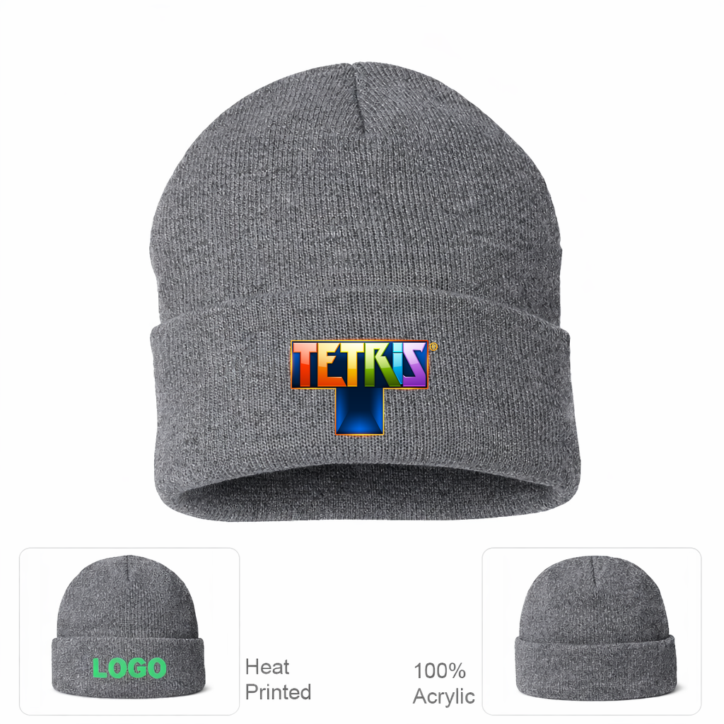 Tetris Beanie Hat - Grey