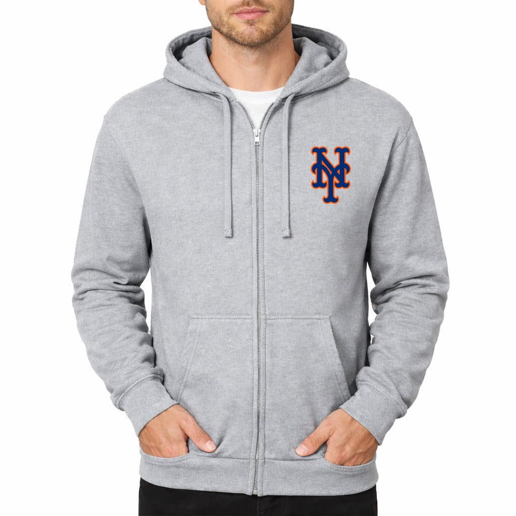 Men's New York Mets Zipper Hoodie - Gray