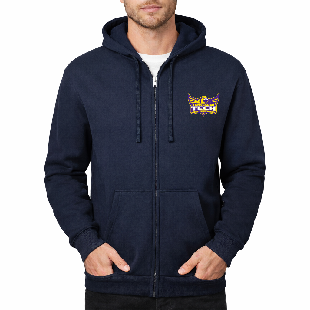 Men's Tennessee Tech Golden Eagles Zipper Hoodie - Navy