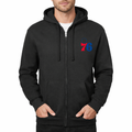 Men's Philadelphia 76ers Zipper Hoodie - Black