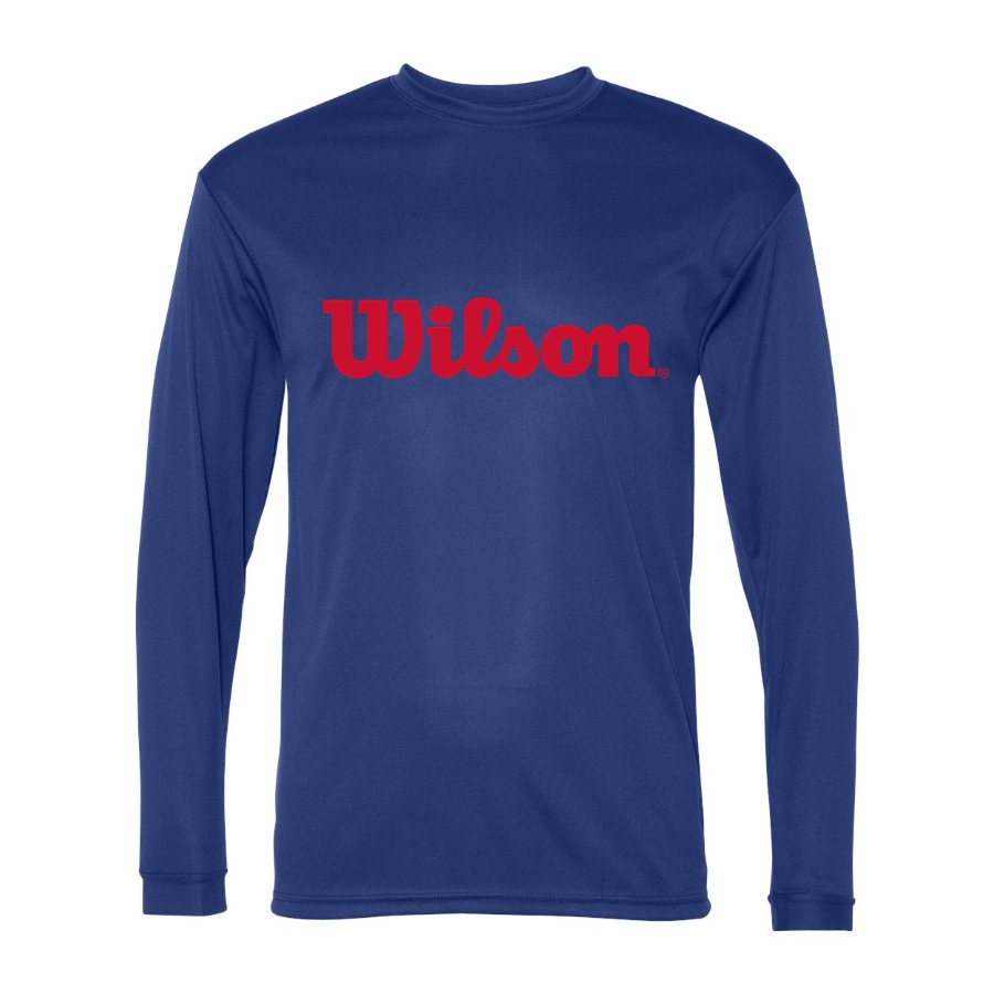 Men's Wilson Polyester Long Sleeve T-Shirt - Royal Blue
