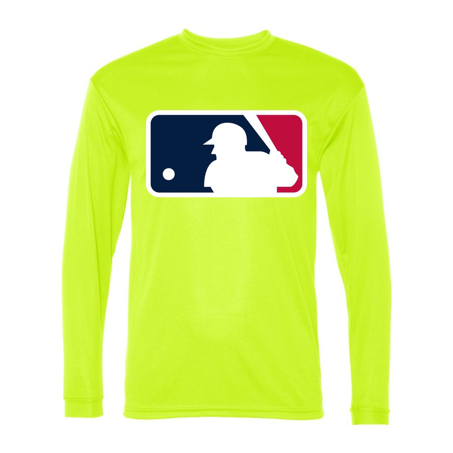Men's Major League Baseball Polyester Long Sleeve T-Shirt - Safety Yellow