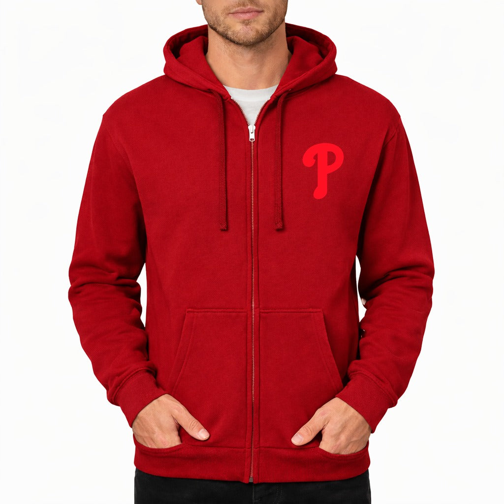Men's Philadelphia Phillies Zipper Hoodie - Red