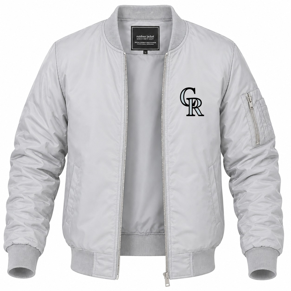 Men's Colorado Rockies Lightweight Bomber Jacket - Gray