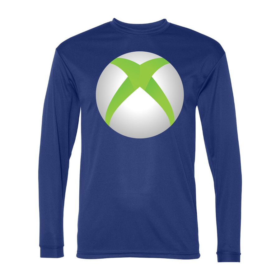 Men's Xbox Gaming Polyester Long Sleeve T-Shirt - Royal Blue