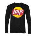 Men's Lays food Polyester Long Sleeve T-Shirt - Black