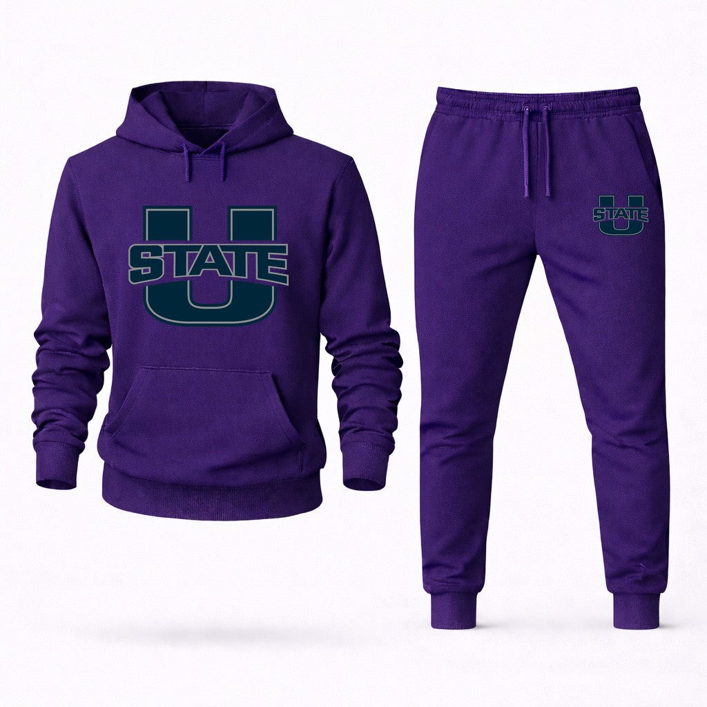 Utah State Aggies Hoodie and Joggers Set - Purple
