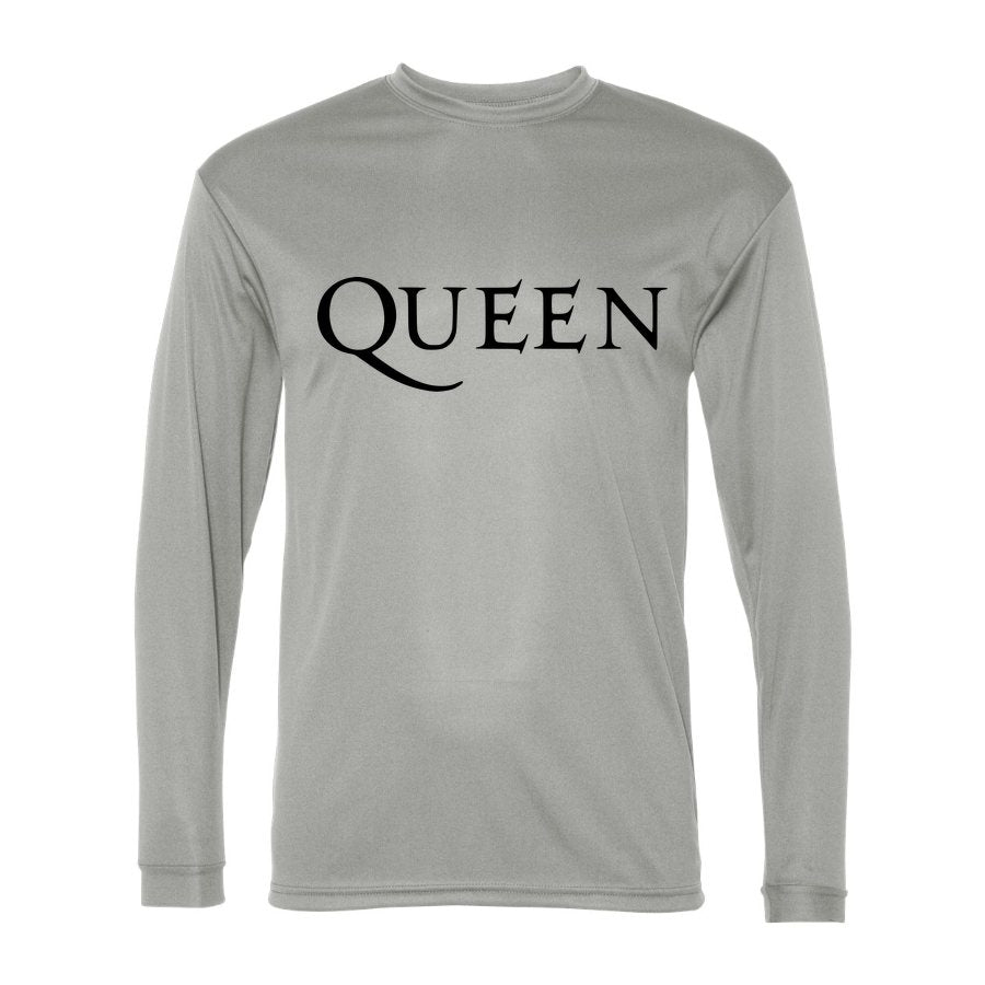 Men's Queen Polyester Long Sleeve T-Shirt - Silver