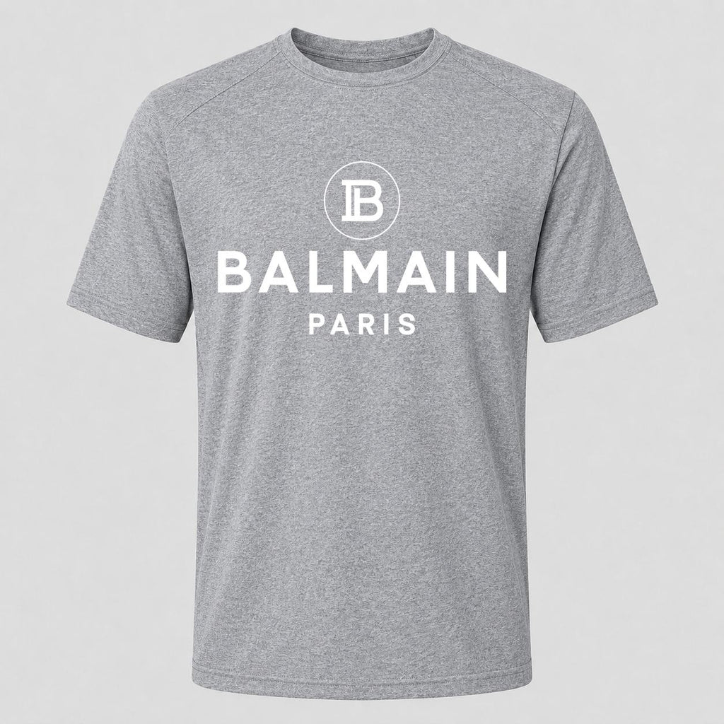Men's Balmain Paris White Performance T-Shirt - Gray