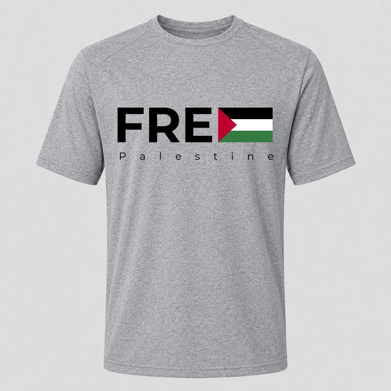 Men's Free Palestine Black Performance T-Shirt - Gray