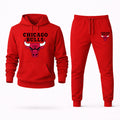 Chicago Bulls Black Hoodie and Joggers Set - Red