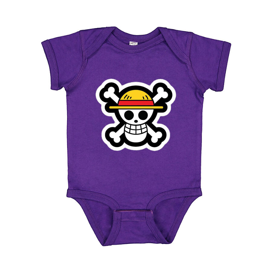 Straw Hat Luffy Baby Romper Onesie - Purple