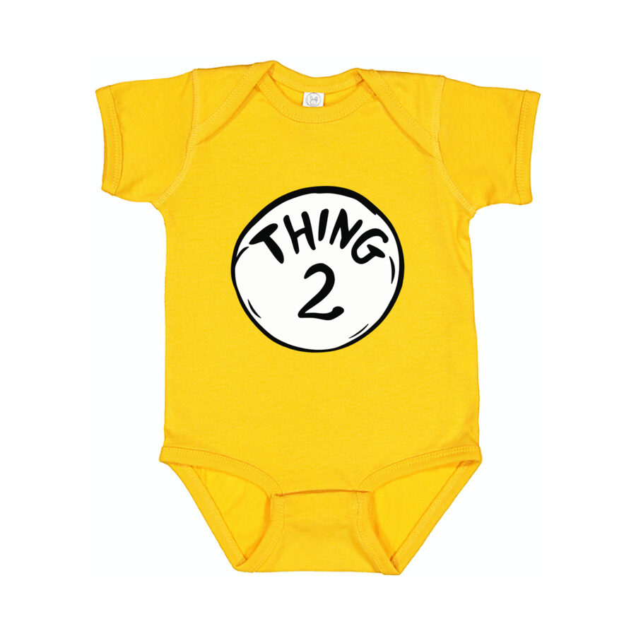 Dr. Seuss Thing 2 Baby Romper Onesie - Yellow