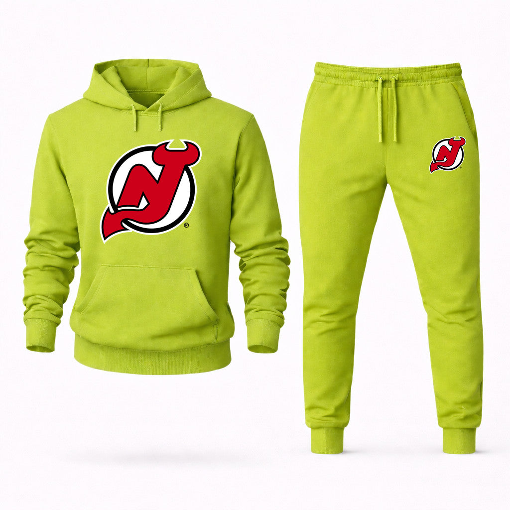 New Jersey Devils Hoodie and Joggers Set - Lime Green