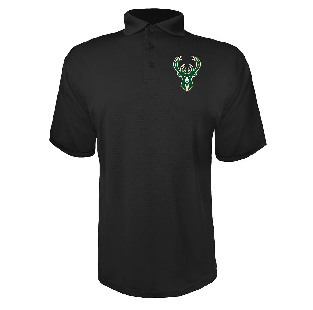 Milwaukee Bucks Black polyester polo