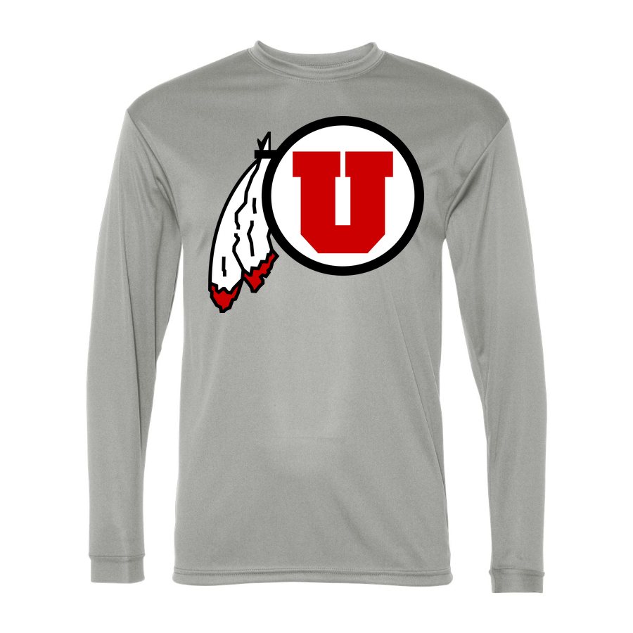 Men's Utah Utes Polyester Long Sleeve T-Shirt - Silver