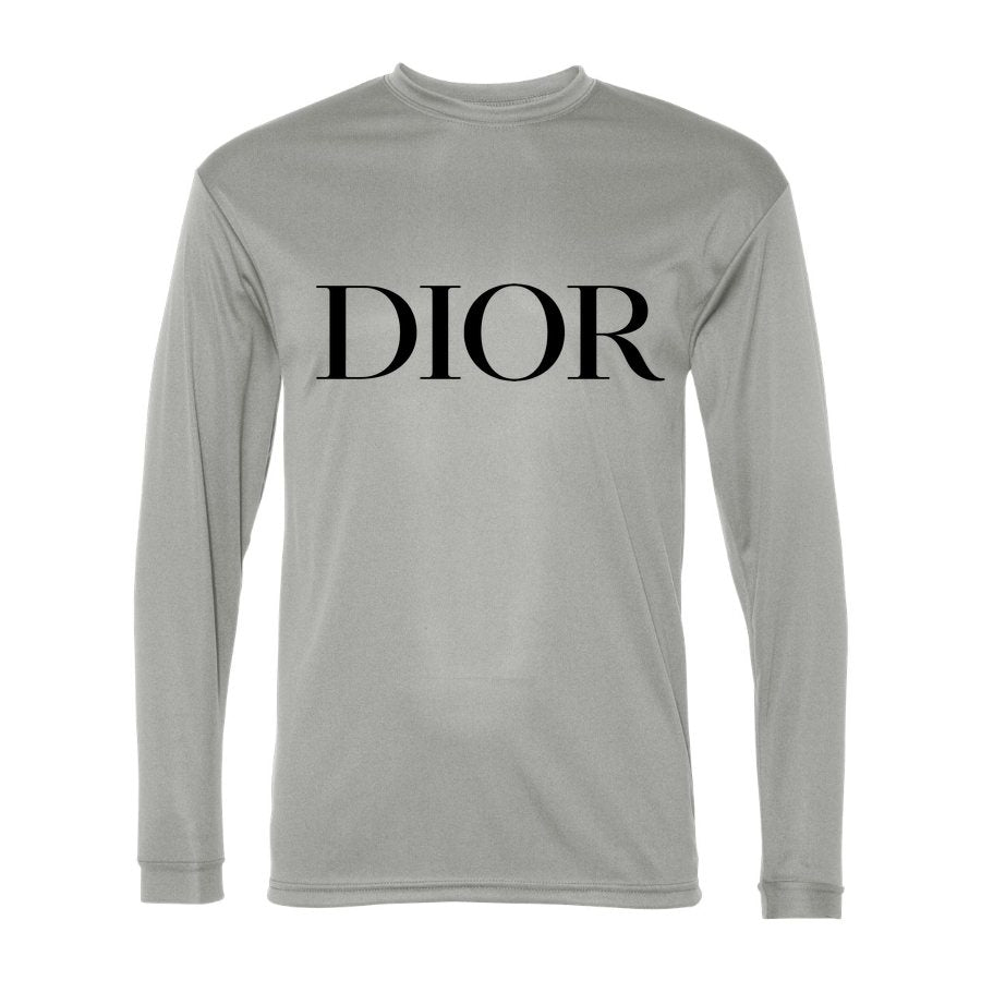 Men's Dior Polyester Long Sleeve T-Shirt - Silver