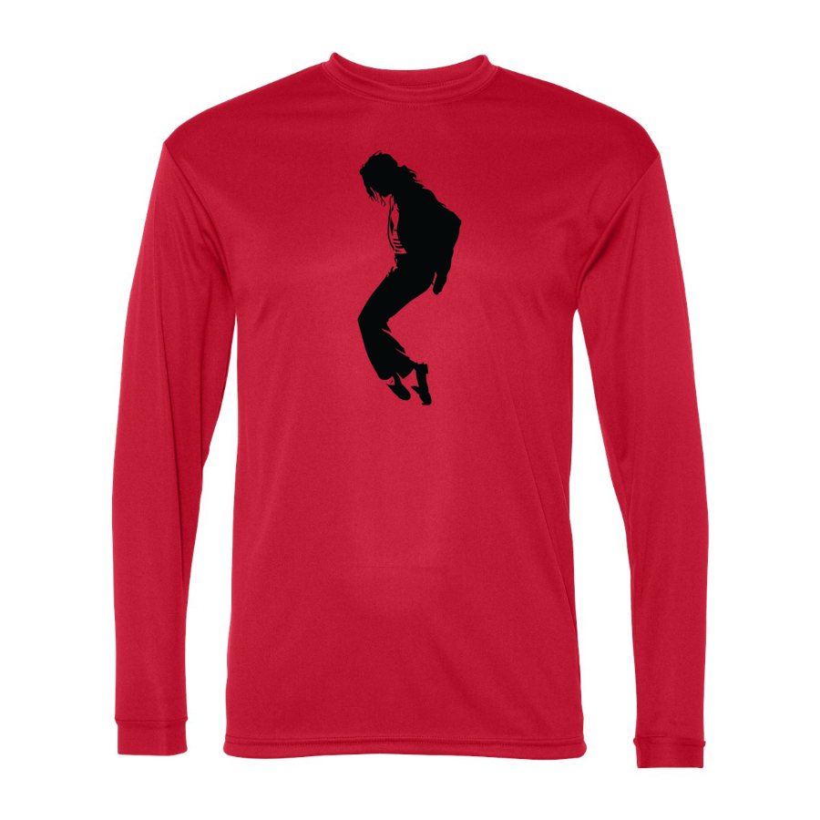 Men's Michael Jackson Polyester Long Sleeve T-Shirt - Red