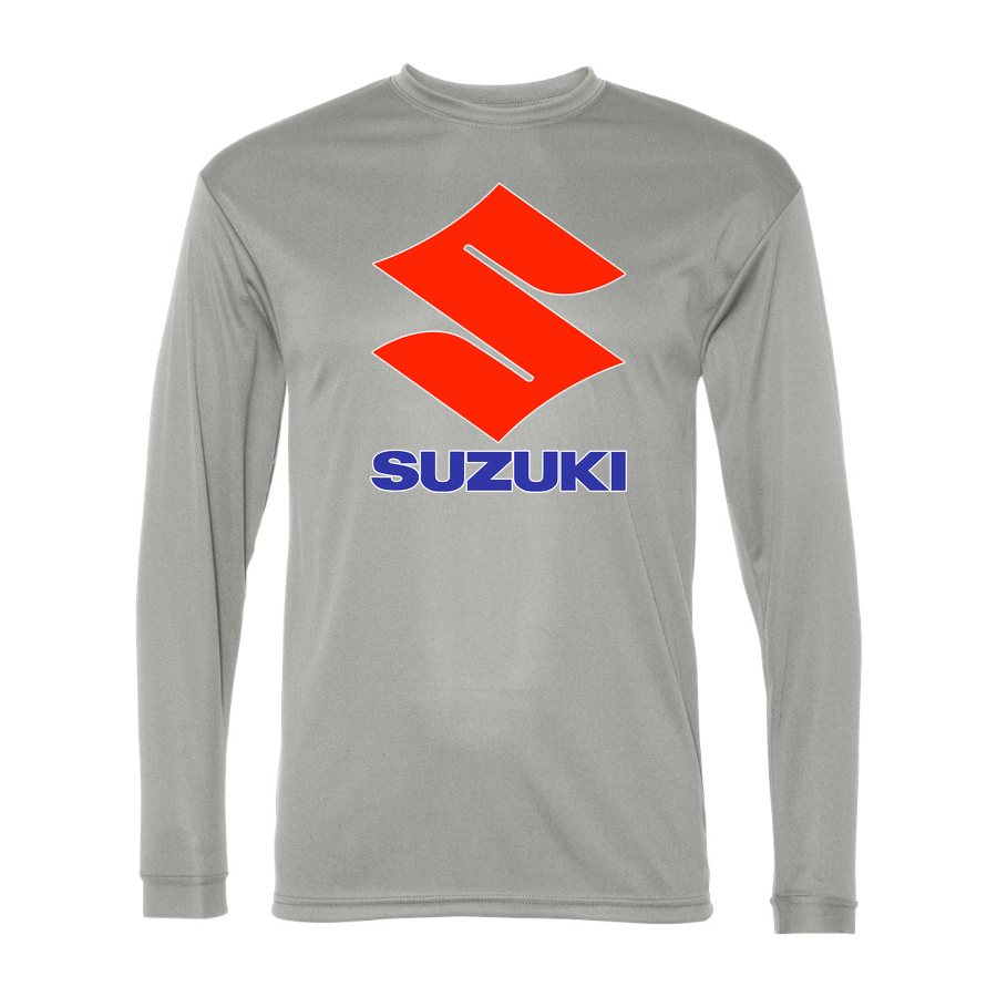 Men's Suzuki Polyester Long Sleeve T-Shirt - Silver