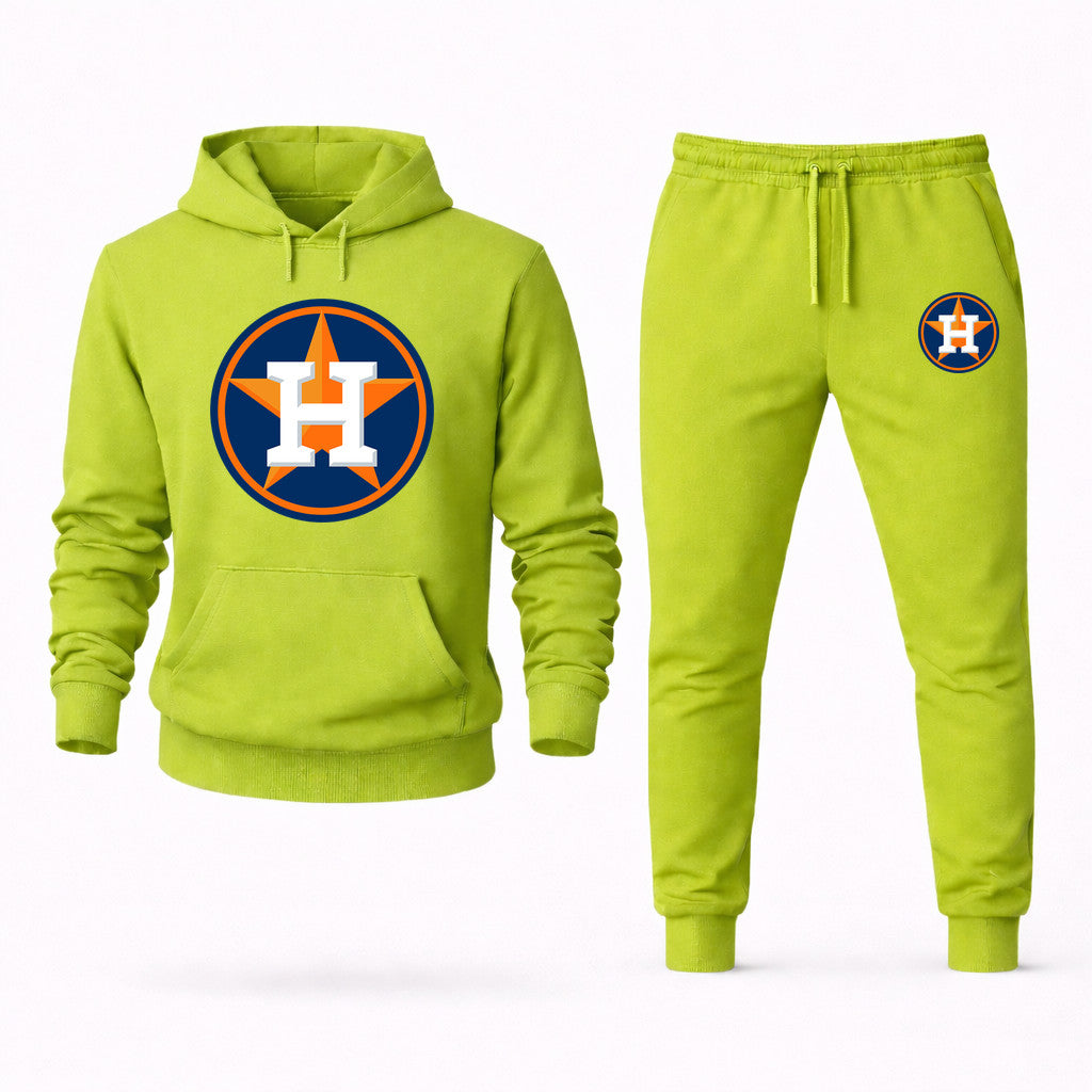 Houston Astros Hoodie and Joggers Set - Lime Green