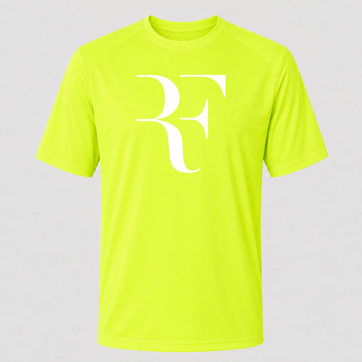 Men's Roger Federer White Performance T-Shirt - Safety Green
