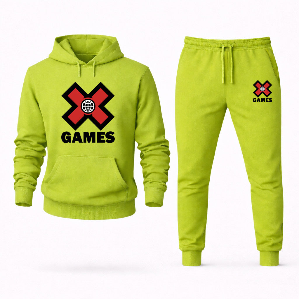 X Games Hoodie and Joggers Set - Lime Green