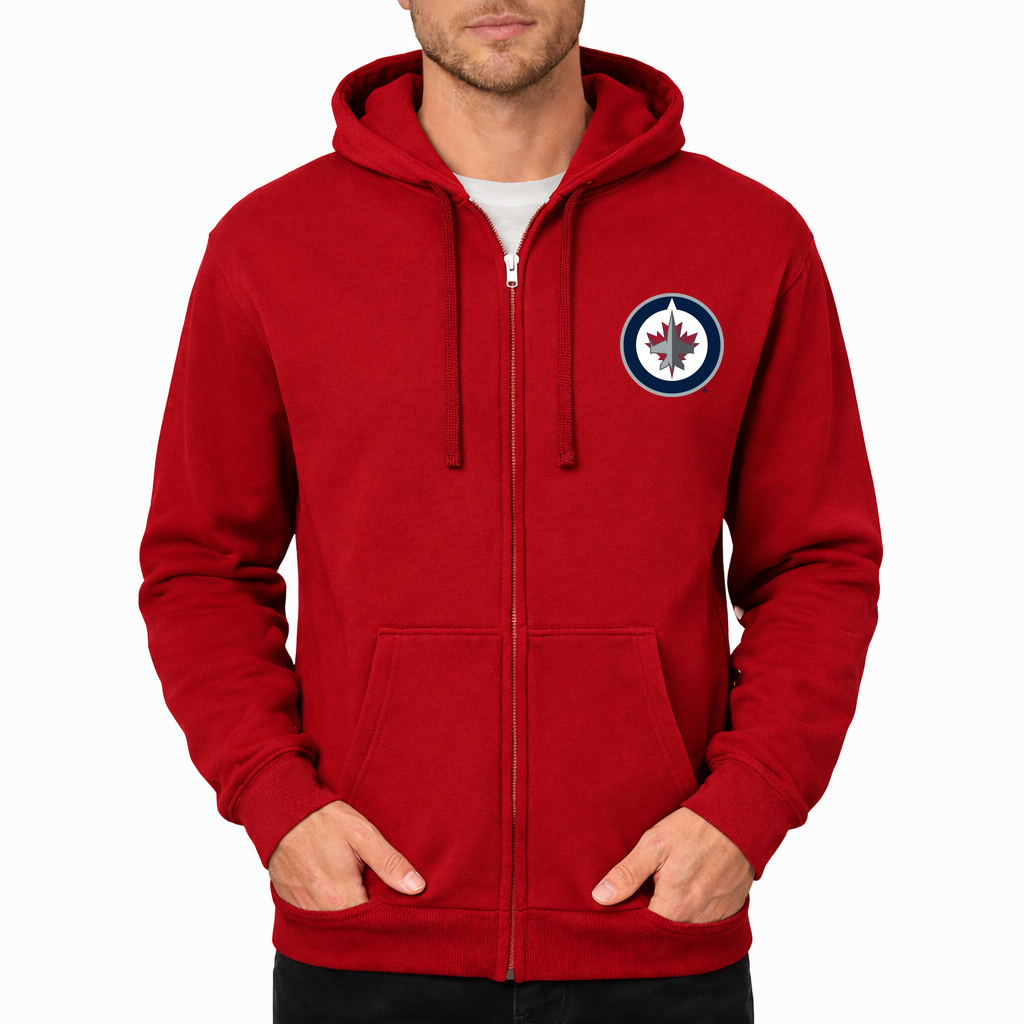Men's Winnipeg Jets Zipper Hoodie - Red