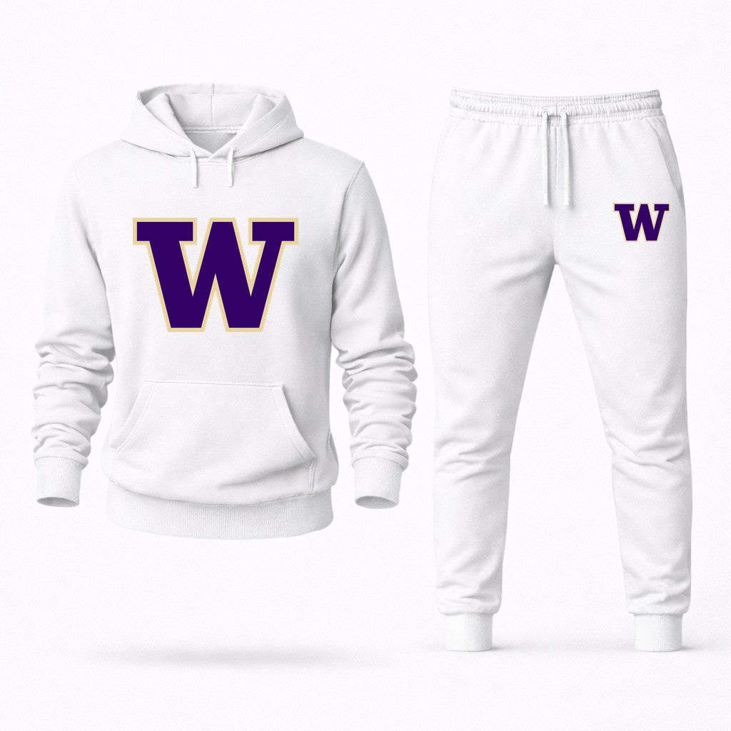 Washington Huskies Hoodie and Joggers Set - White