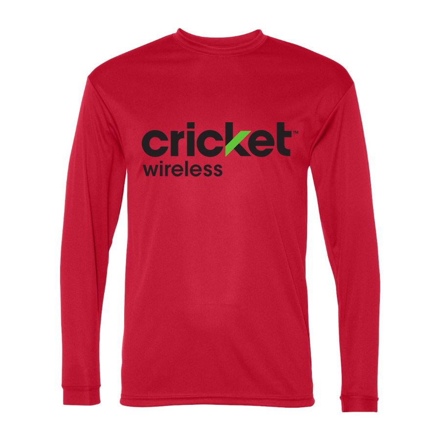 Men's Cricket Wireless Polyester Long Sleeve T-Shirt - Red