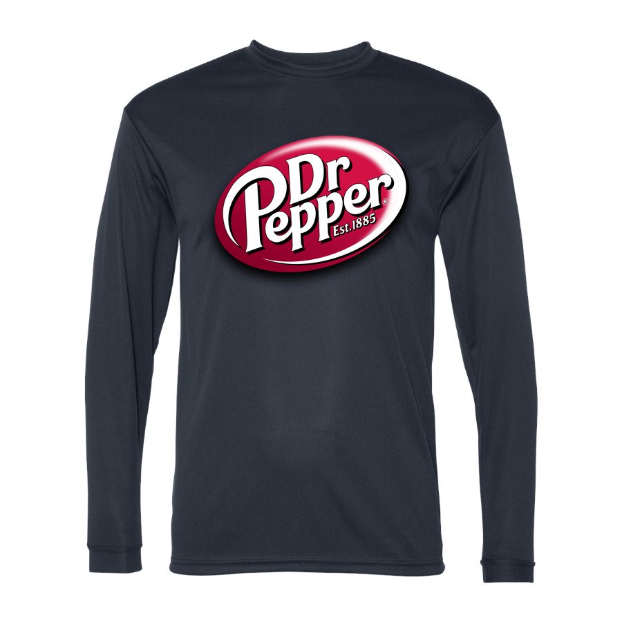 Men's Dr Pepper Polyester Long Sleeve T-Shirt - Navy