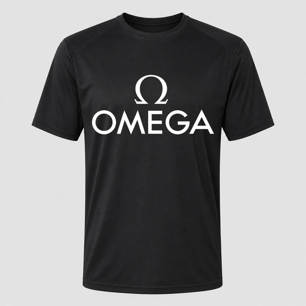 Men's Omega White Performance T-Shirt - Black