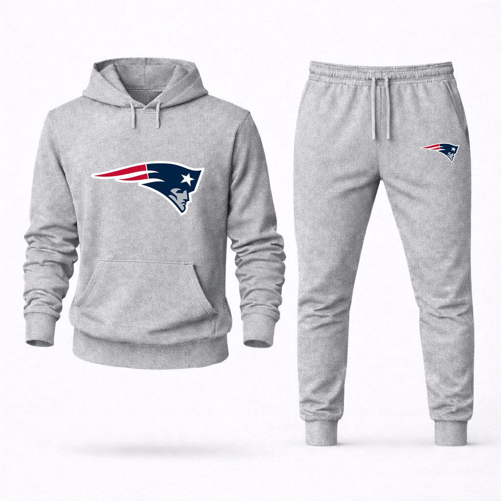 New England Patriots Hoodie and Joggers Set - Grey
