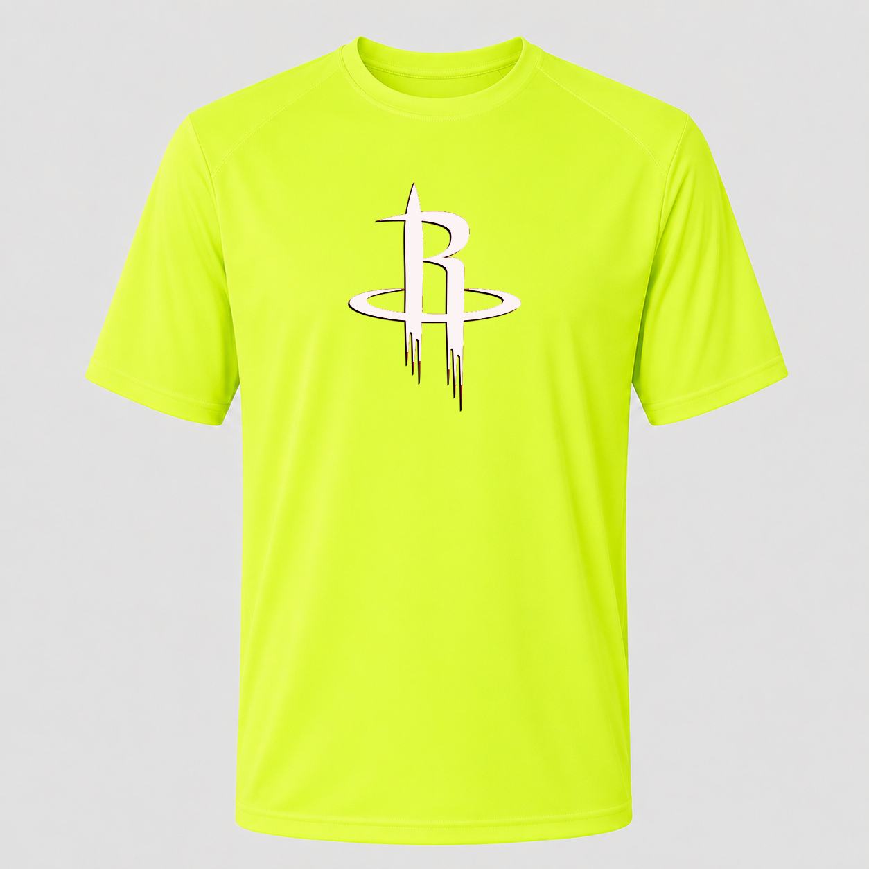 Men's Houston Rockets Army Green Performance T-Shirt - Safety Green
