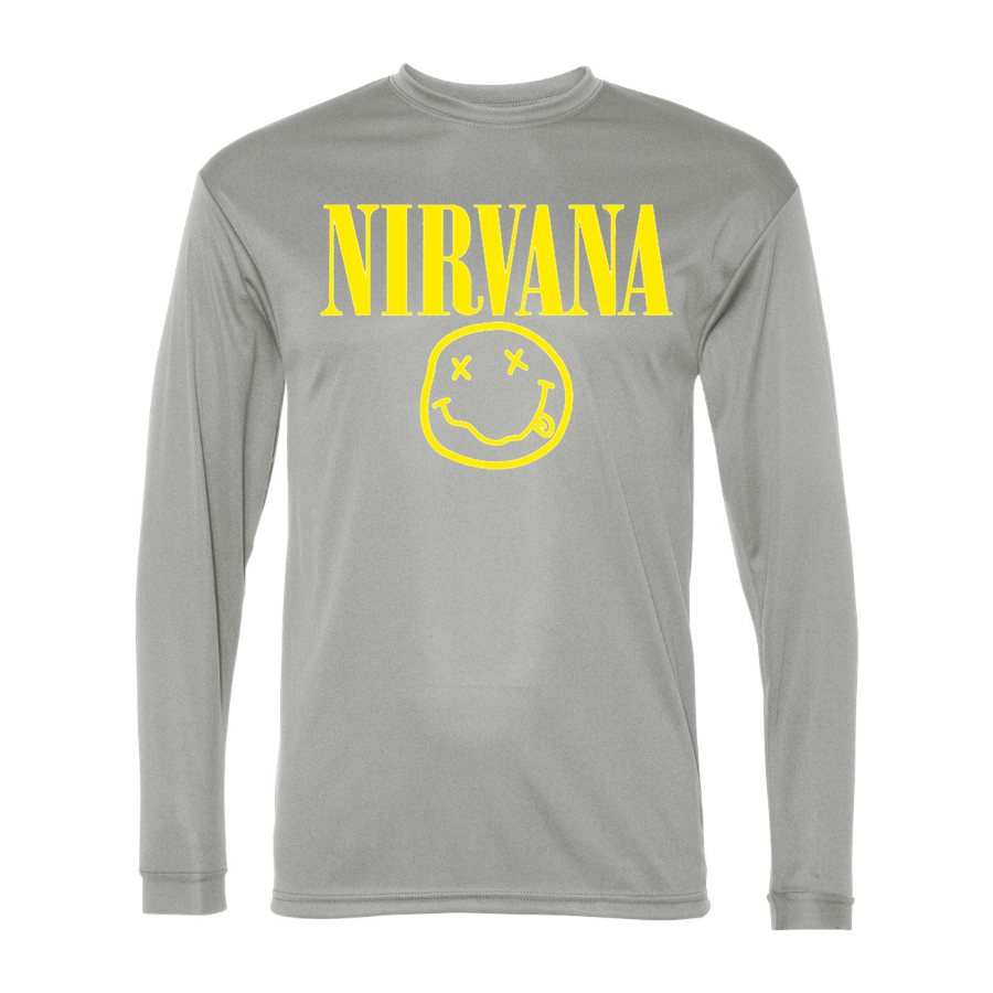 Men's Nirvana Polyester Long Sleeve T-Shirt - Silver