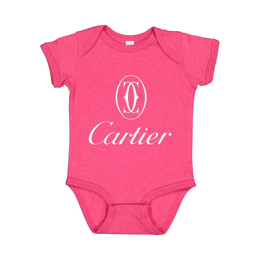Cartier White Logo Baby Romper Onesie - Pink