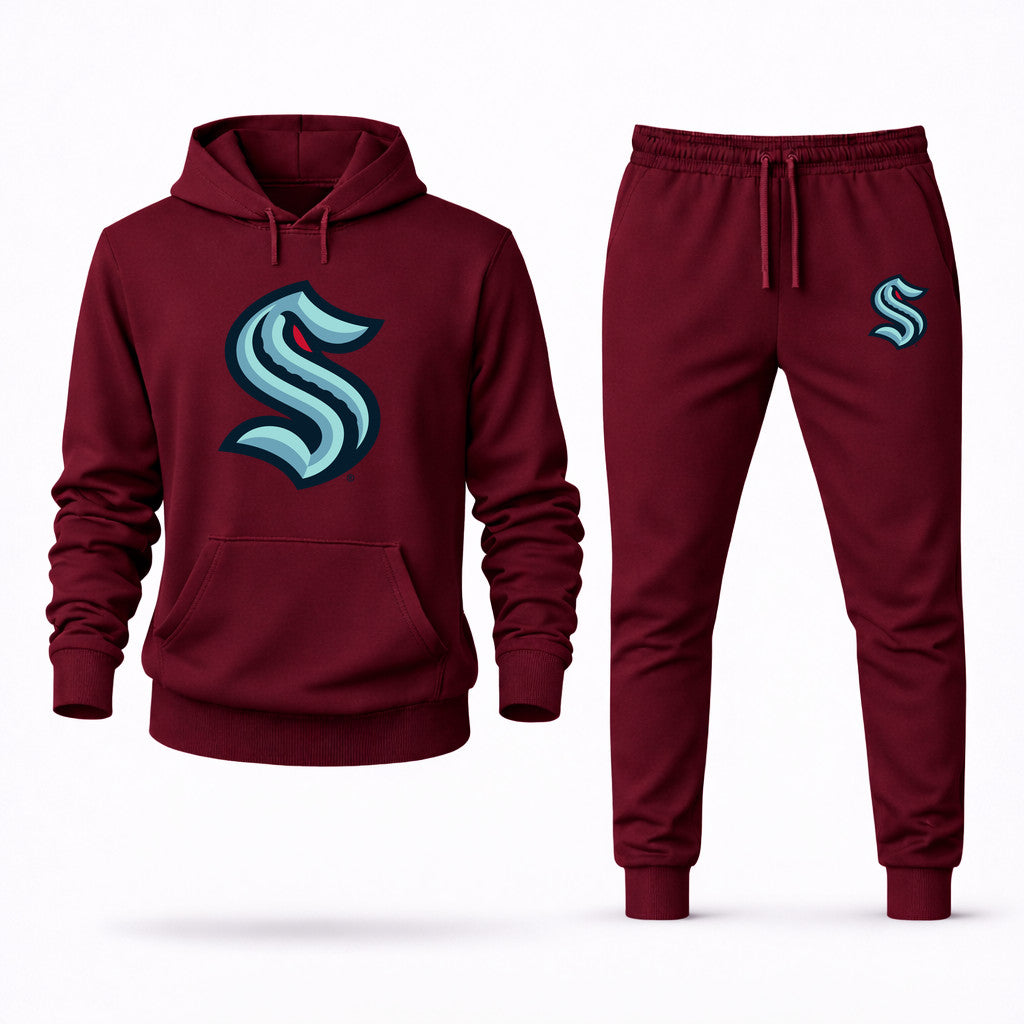 Seattle Kraken Hoodie and Joggers Set - Burgundy