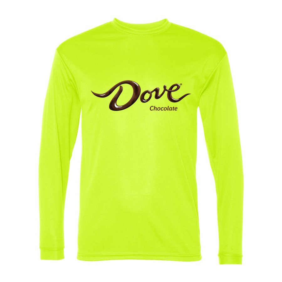 Men's Dove Chocolate food Polyester Long Sleeve T-Shirt - Safety Yellow