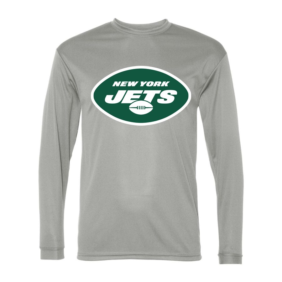 Men's New York Jets Polyester Long Sleeve T-Shirt - Silver