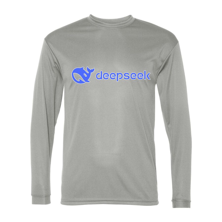 Men's DeepSeek Polyester Long Sleeve T-Shirt - Silver