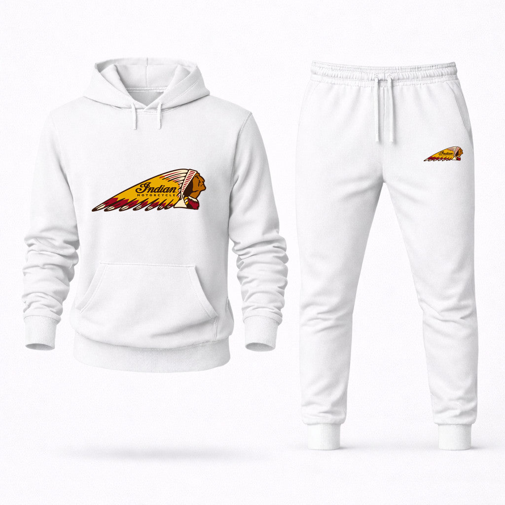 Indian Motorcycle Hoodie and Joggers Set - White