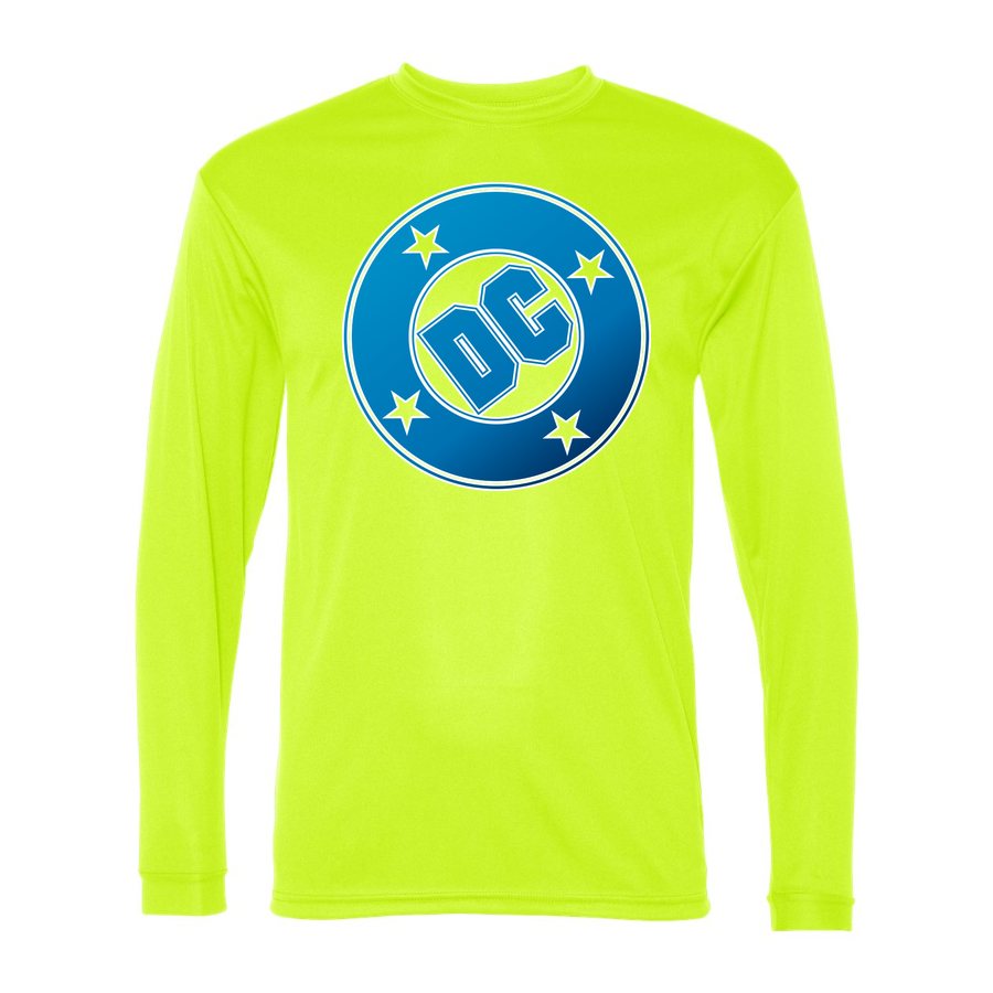 Men's DC Comics Polyester Long Sleeve T-Shirt - Safety Yellow
