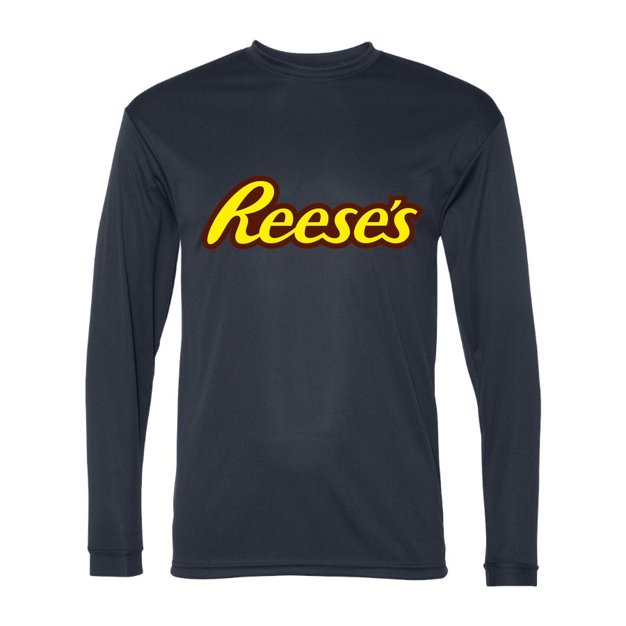 Men's Reeses food Polyester Long Sleeve T-Shirt - Navy