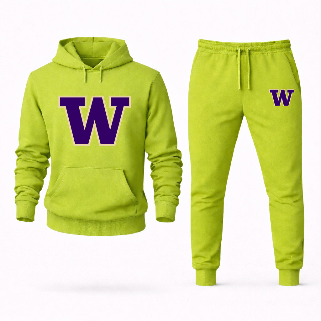 Washington Huskies Hoodie and Joggers Set - Lime Green