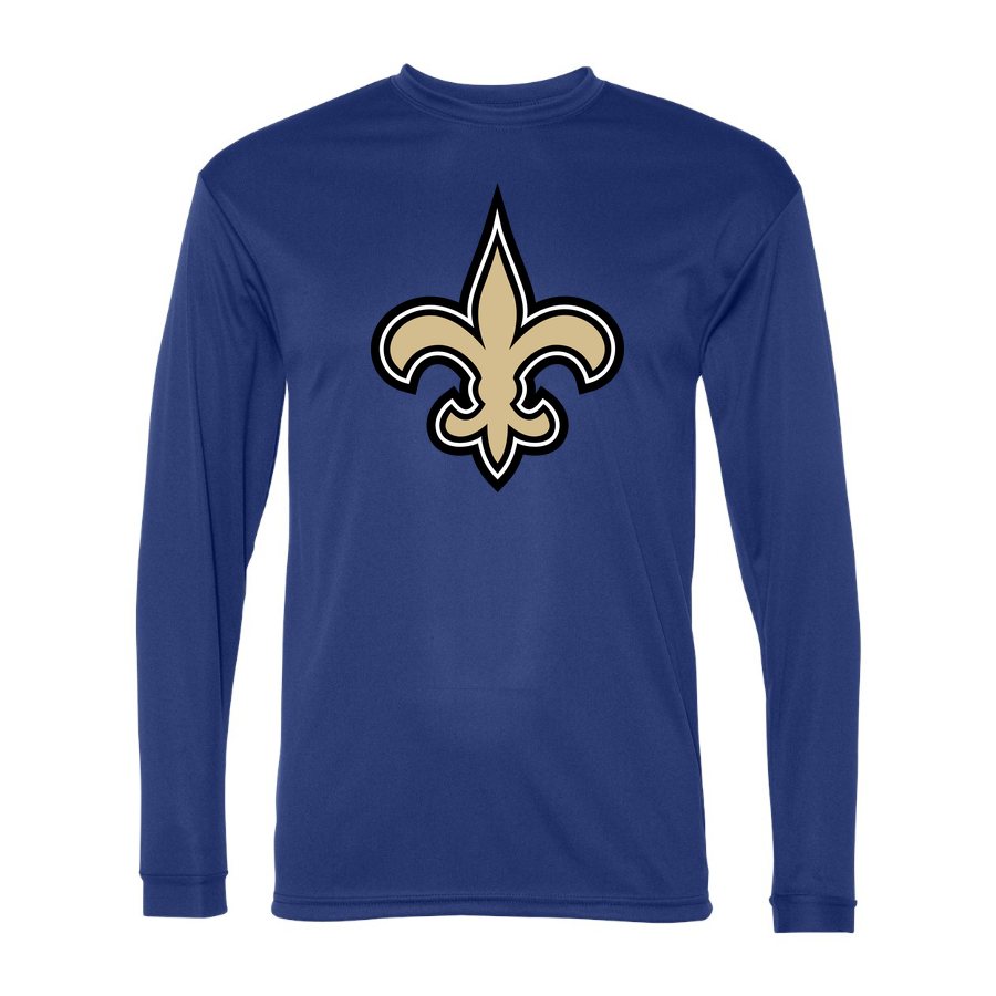 Men's New Orleans Saints Polyester Long Sleeve T-Shirt - Royal Blue