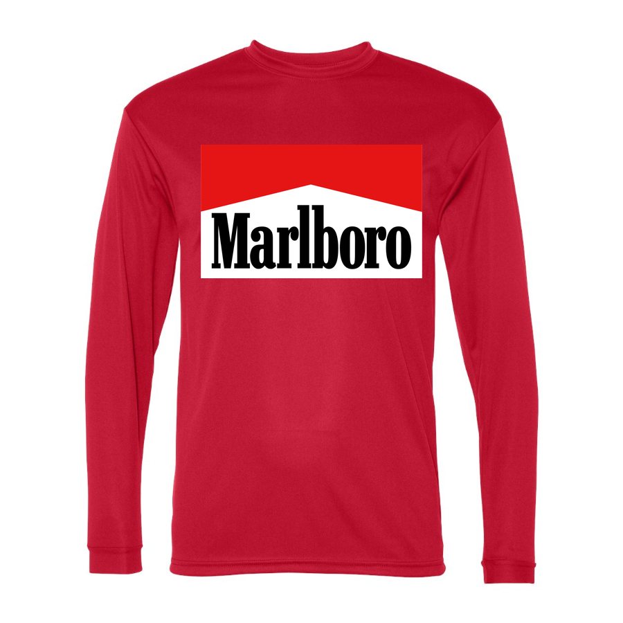 Men's Marlboro Polyester Long Sleeve T-Shirt - Red