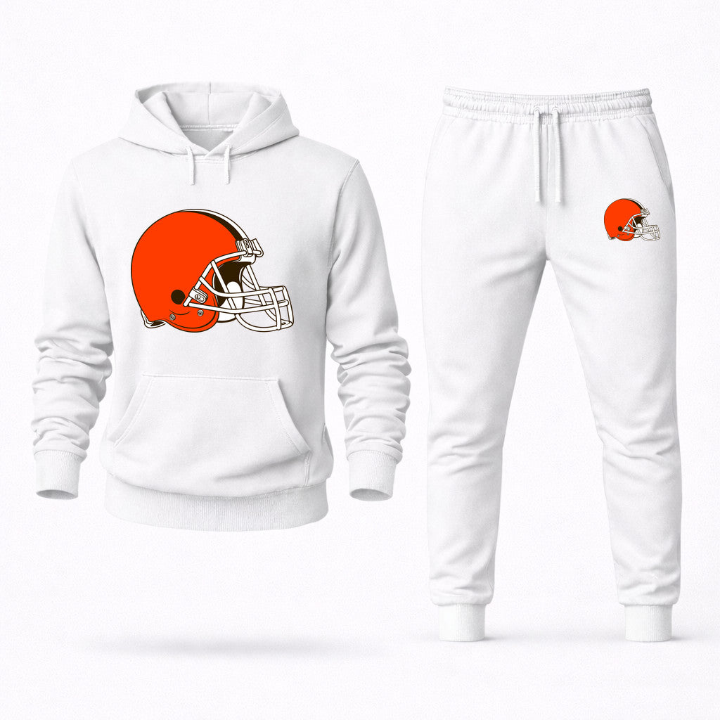 Cleveland Browns Hoodie and Joggers Set - White